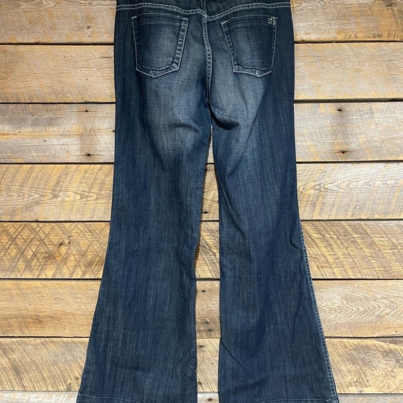 575 Jeans Womens 29 x 32 Wide Leg Flare Bottoms Denim Penny Button Dark Wash - Picture 4 of 14